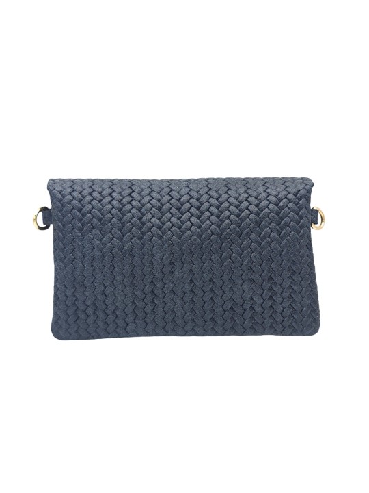 Soleil Chic Pochette bandoulière cuir Camomille Tresse Noir