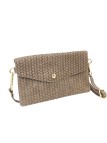 Soleil Chic Pochette bandoulière cuir Camomille Tresse Taupe