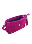 Soleil Chic Sac bandouliere cuir Anneau Besace Nubuck Fuchsia