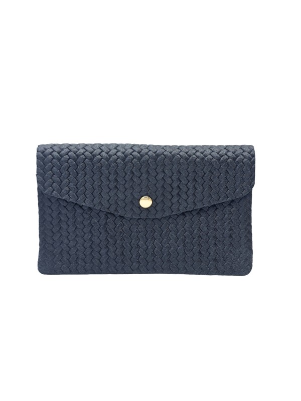 Soleil Chic Pochette bandoulière cuir Camomille Tresse Noir