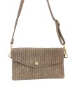 Soleil Chic Pochette bandoulière cuir Camomille Tresse Taupe