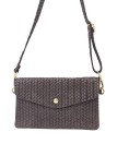 Soleil Chic Pochette bandoulière cuir Camomille Tresse Choco