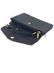 Soleil Chic Pochette bandoulière cuir Camomille Tresse Noir