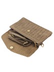 Soleil Chic Pochette bandoulière cuir Camomille Tresse Taupe