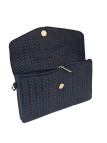 Soleil Chic Pochette bandoulière cuir Camomille Tresse Noir