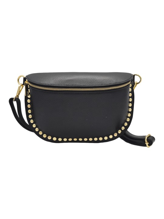 THE WAN Big Sac Banane Clouté Noir