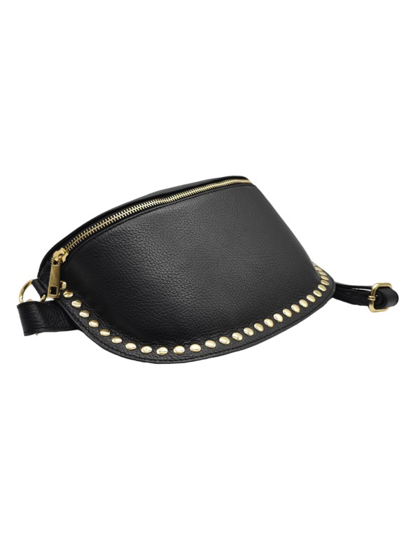 THE WAN Big Sac Banane Clouté Noir