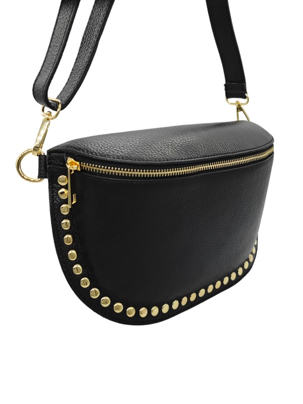 THE WAN Big Sac Banane Clouté Noir