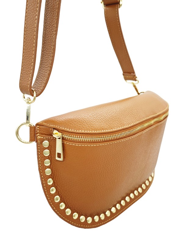 THE WAN Big Sac Banane Clouté Camel