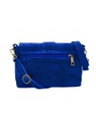 Soleil Chic Sac bandouliere cuir Anneau Besace Nubuck Bleu Royale