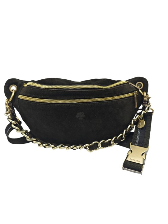 Mila Louise Sac Banane Cuir PETRA V Kaki Dark