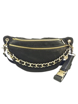 Mila Louise Sac Banane Cuir PETRA M V Kaki Dark