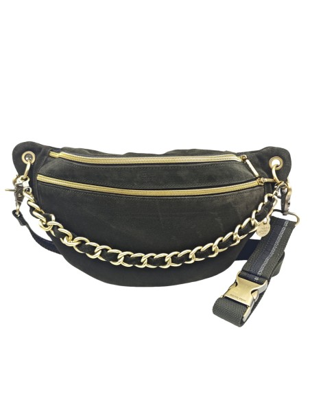 Mila Louise Sac Banane Cuir PETRA M V Kaki Dark