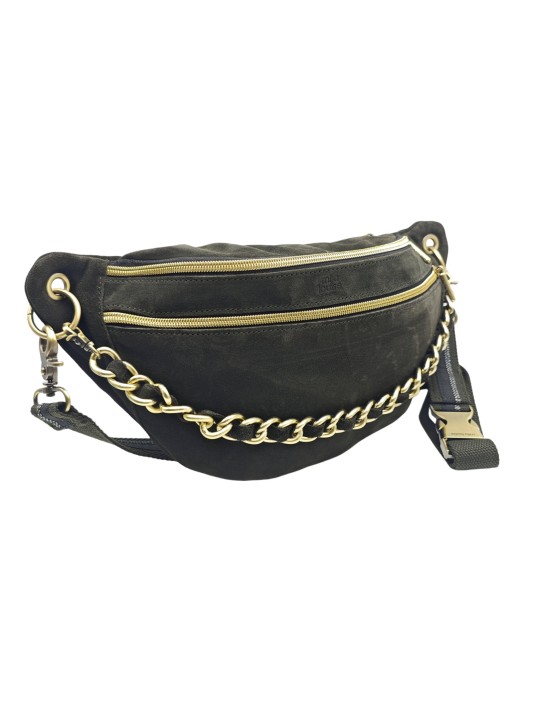 Mila Louise Sac Banane Cuir PETRA M V Kaki Dark