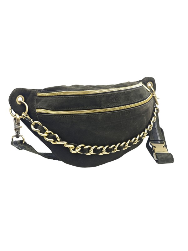 Mila Louise Sac Banane Cuir PETRA M V Kaki Dark