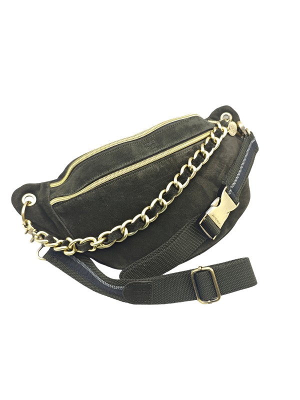 Mila Louise Sac Banane Cuir PETRA M V Kaki Dark