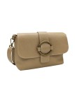 Soleil Chic Sac bandouliere cuir Anneau Besace Graine Taupe