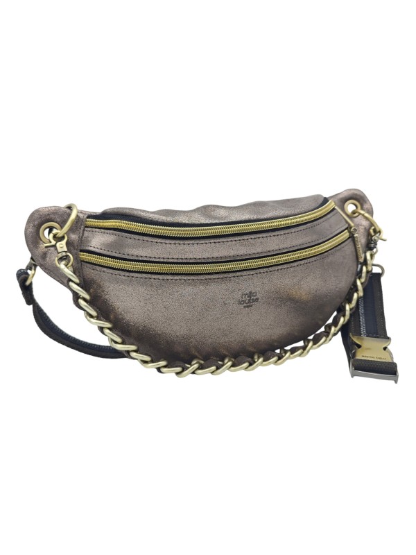 Mila Louise Sac Banane Cuir PETRA X Gris