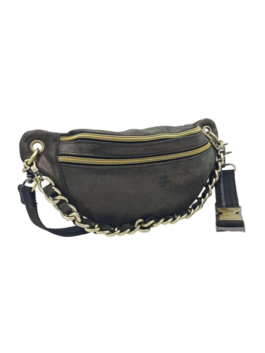 Mila Louise Sac Banane Cuir PETRA X Kaki Dark
