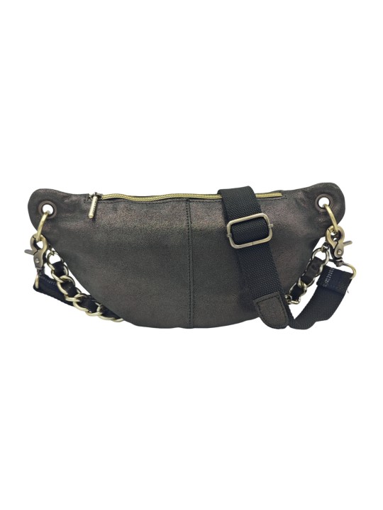Mila Louise Sac Banane Cuir PETRA X Kaki Dark