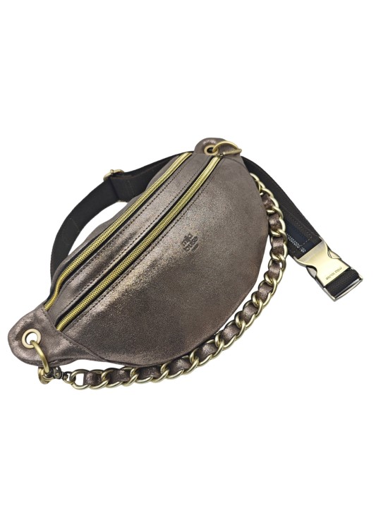 Mila Louise Sac Banane Cuir PETRA X Gris