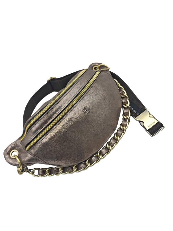 Mila Louise Sac Banane Cuir PETRA X Gris
