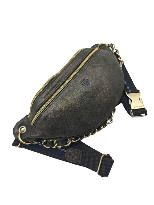 Mila Louise Sac Banane Cuir PETRA X Kaki Dark
