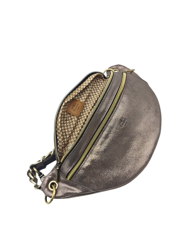 Mila Louise Sac Banane Cuir PETRA X Gris