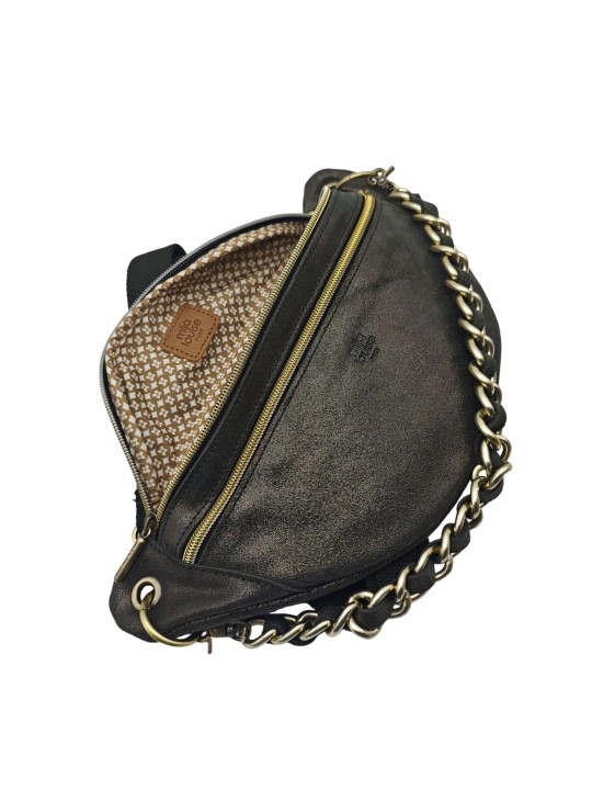 Mila Louise Sac Banane Cuir PETRA X Kaki Dark