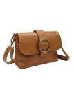 Soleil Chic Sac bandouliere cuir Anneau Besace Graine Camel