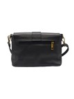 Soleil Chic Sac bandouliere cuir Anneau Besace Graine Noir