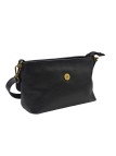 Soleil Chic Sac bandouliere cuir Anneau Besace Graine Noir