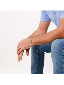 MANHATTAN bracelet extensible howlite turquoise & jaspe Nature Bijoux