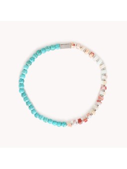 MANHATTAN bracelet extensible howlite turquoise & jaspe Nature Bijoux