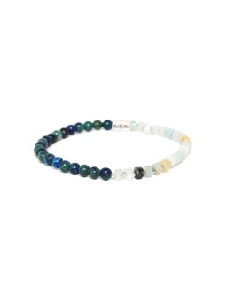 MANHATTAN bracelet extensible amazonite & azurite Nature Bijoux