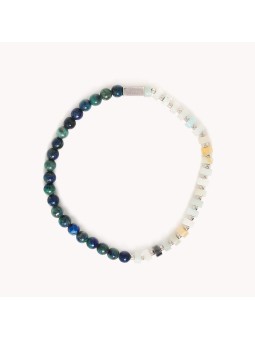 MANHATTAN bracelet extensible amazonite & azurite Nature Bijoux