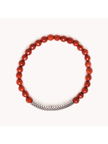 SERPENT bracelet extensible jaspe rouge Nature Bijoux