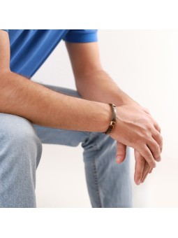 TIGER CUBES bracelet oeil de tigre & bois gris Nature Bijoux