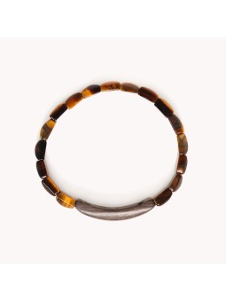 TIGER CUBES bracelet oeil de tigre & bois gris Nature Bijoux
