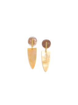 BARCARES boucles d'oreilles poussoir bouclier Nature Bijoux