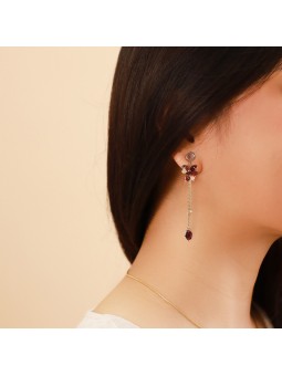 GRENADINE boucles d'oreilles grappe & chaines Nature Bijoux