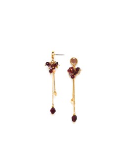 GRENADINE boucles d'oreilles grappe & chaines Nature Bijoux