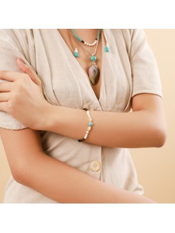 MALIBU bracelet extensible 1 perle ronde Nature Bijoux