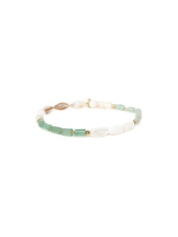 MENTHE A L'EAU bracelet extensible multi matières Nature Bijoux