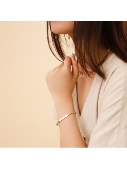 MENTHE A L'EAU bracelet extensible multi matières Nature Bijoux