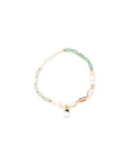 MENTHE A L'EAU bracelet extensible multi matières Nature Bijoux
