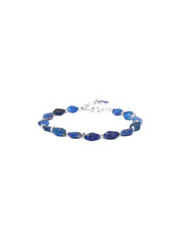 SAMARCANDE bracelet ajustable perle lapis losange Nature Bijoux
