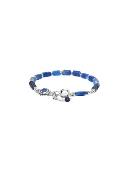 SAMARCANDE bracelet ajustable lapis beads Nature Bijoux