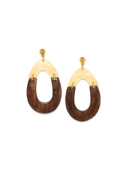 SUNSHINE boucles d'oreilles poussoir goutte robles & Nacre doée Nature Bijoux