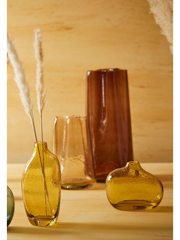 Vase Amore Jaune en verre 14.5 x 8 x H12cm - SEMA DESIGN